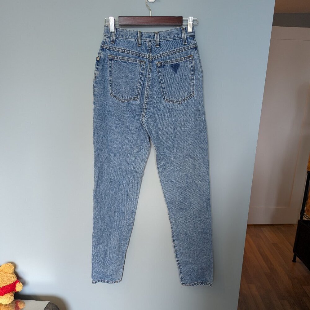 Vintage Guess High Waisted Tapered Leg 100% Cotton Denim Jeans 28 - Picture 2 of 11